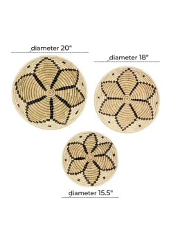 New 😉 Bohemian Seagrass Wall Decor - Set of 3 by Monroe Lane 🛒 -Monroe Lane Sales Belk 21547