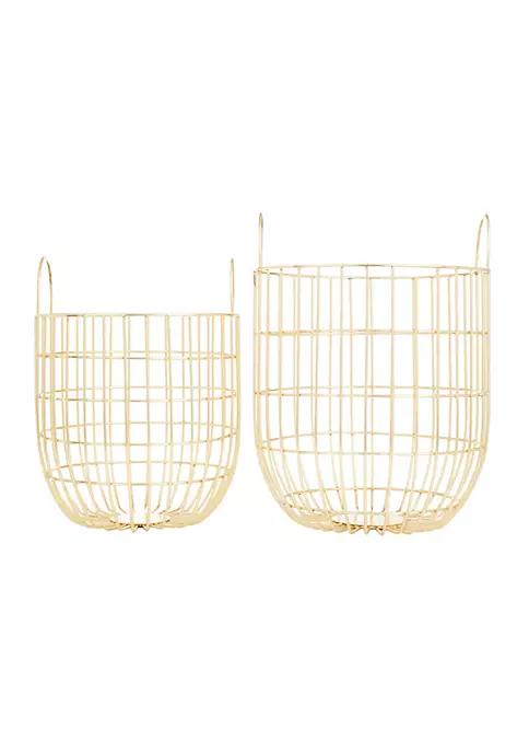 Budget βοΈ Contemporary Metal Storage Basket - Set of 2 by Monroe Lane π― 6 Budget βοΈ Contemporary Metal Storage Basket - Set of 2 by Monroe Lane π― - Image 6