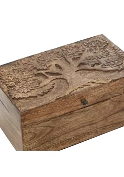 Outlet 🎁 Rustic Mango Wood Box - Set of 3 by Monroe Lane 🤩 -Monroe Lane Sales Belk 21660