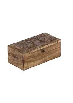 Outlet 🎁 Rustic Mango Wood Box - Set of 3 by Monroe Lane 🤩 -Monroe Lane Sales Belk 21662