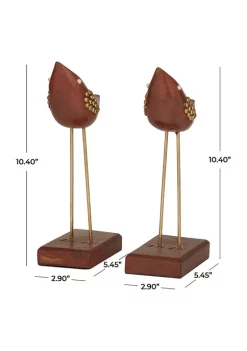 Best Sale 🤩 Traditional Wood Sculpture - Set of 2 by Monroe Lane 🌟 -Monroe Lane Sales Belk 21700