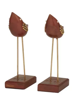 Best Sale 🤩 Traditional Wood Sculpture - Set of 2 by Monroe Lane 🌟 -Monroe Lane Sales Belk 21702