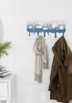 Best Sale 🥰 Blue Wood Coastal Wall Hook by Monroe Lane ❤️