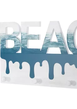 Best Sale 🥰 Blue Wood Coastal Wall Hook by Monroe Lane ❤️ -Monroe Lane Sales Belk 21705