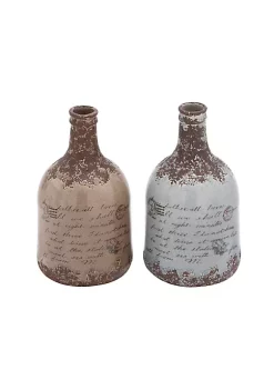 Hot Sale ⭐ Vintage Ceramic Vase - Set of 2 by Monroe Lane ⌛ -Monroe Lane Sales Belk 21724