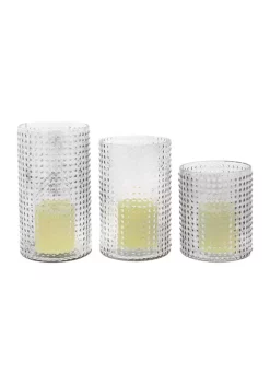 Best Pirce 👍 Glass Traditional Candle Holder Set of 3 by Monroe Lane 🎉 -Monroe Lane Sales Belk 21740