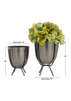 Flash Sale ✨ Contemporary Metal Planter - Set of 2 by Monroe Lane 🤩 -Monroe Lane Sales Belk 21767