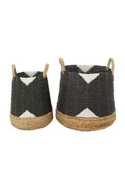 Best Sale ⭐ Bohemian Banana Leaf Storage Basket - Set of 2 by Monroe Lane 😉