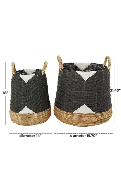 Best Sale ⭐ Bohemian Banana Leaf Storage Basket - Set of 2 by Monroe Lane 😉 -Monroe Lane Sales Belk 21826