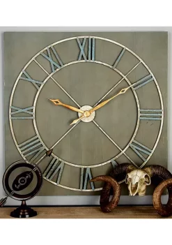 New βοΈ Industrial Wood Wall Clock by Monroe Lane β