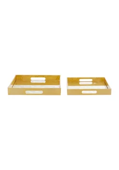 Buy ⭐ Glam Plastic Tray - Set of 2 by Monroe Lane 🛒 -Monroe Lane Sales Belk 21952