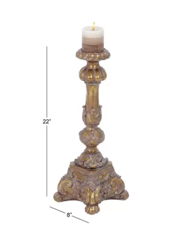 Best Pirce ⭐ Rustic Polystone Candle Holder by Monroe Lane 🎉 -Monroe Lane Sales Belk 2211