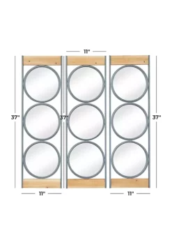 Discount 😀 Industrial Metal Wall Mirror - Set of 3 by Monroe Lane 🔔 -Monroe Lane Sales Belk 22140