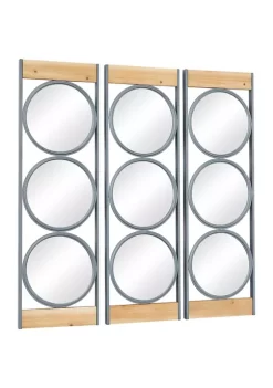 Discount 😀 Industrial Metal Wall Mirror - Set of 3 by Monroe Lane 🔔 -Monroe Lane Sales Belk 22141