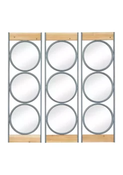Discount 😀 Industrial Metal Wall Mirror - Set of 3 by Monroe Lane 🔔 -Monroe Lane Sales Belk 22142