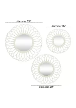 Best Sale 😍 Traditional Wood Wall Mirror - Set of 3 by Monroe Lane 🔥 -Monroe Lane Sales Belk 22219