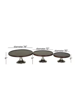 Best deal 🤩 Modern Mango Wood Cake Stand - Set of 3 by Monroe Lane 👍 -Monroe Lane Sales Belk 22258
