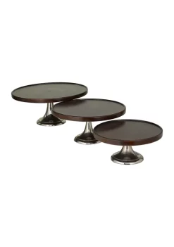 Best deal 🤩 Modern Mango Wood Cake Stand - Set of 3 by Monroe Lane 👍 -Monroe Lane Sales Belk 22259