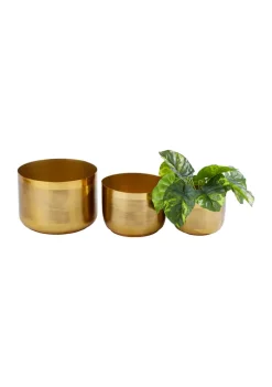 Buy ⭐ Modern Metal Planter - Set of 3 by Monroe Lane 🔔 -Monroe Lane Sales Belk 22279