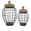 Deals 🎉 Farmhouse Metal Decorative Jars - Set of 2 by Monroe Lane ❤️