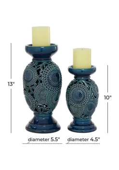 Cheapest 😍 Eclectic Ceramic Candle Holder - Set of 2 by Monroe Lane 🔔 -Monroe Lane Sales Belk 2229