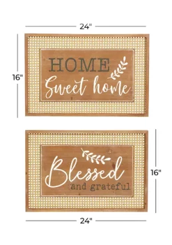 Deals 👏 Wood Farmhouse Wall Décor - Set of 2 by Monroe Lane 😉 -Monroe Lane Sales Belk 22305