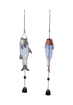 Best deal 😀 Coastal Metal Windchime - Set of 2 by Monroe Lane 🥰 -Monroe Lane Sales Belk 22320