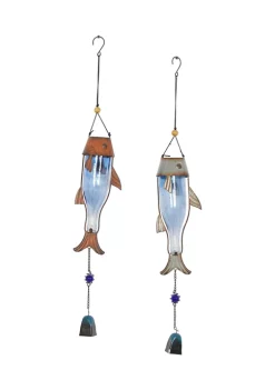Best deal 😀 Coastal Metal Windchime - Set of 2 by Monroe Lane 🥰 -Monroe Lane Sales Belk 22321