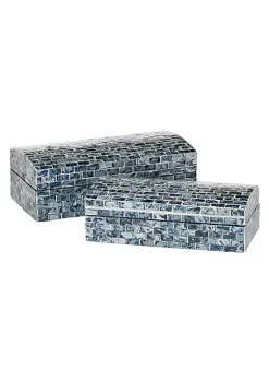 Best reviews of ⭐ Coastal 👩 Mother of Pearl Box - Set of 2 by Monroe Lane ⭐ -Monroe Lane Sales Belk 2235