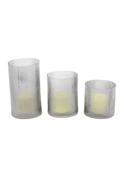 Wholesale 😉 Glass Traditional Candle Holder Set of 3 by Monroe Lane ❤️ -Monroe Lane Sales Belk 22371