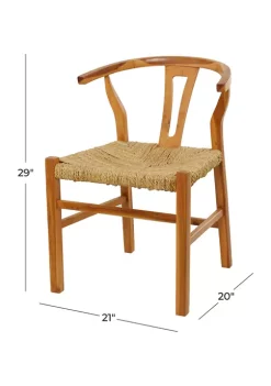 Hot Sale 🔥 Modern Teak Wood Dining Chair by Monroe Lane 🔥 -Monroe Lane Sales Belk 22443