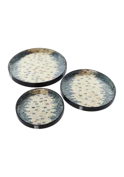 Flash Sale 👍 Coastal 👩 Mother of Pearl Tray - Set of 3 by Monroe Lane ✨