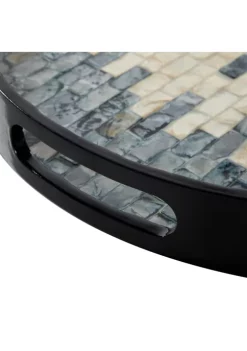 Flash Sale 👍 Coastal 👩 Mother of Pearl Tray - Set of 3 by Monroe Lane ✨ -Monroe Lane Sales Belk 22509