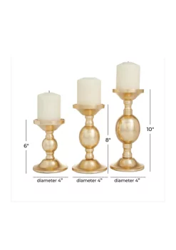Top 10 ❤️ Transitional Aluminum Candle Holder - Set of 3 by Monroe Lane 👏 -Monroe Lane Sales Belk 22632