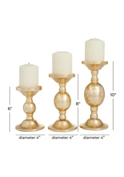 Top 10 ❤️ Transitional Aluminum Candle Holder - Set of 3 by Monroe Lane 👏 -Monroe Lane Sales Belk 22634