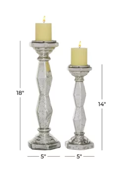 Promo ⭐ Glam Glass Candle Holder - Set of 2 by Monroe Lane ⌛ -Monroe Lane Sales Belk 22641