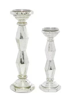 Promo ⭐ Glam Glass Candle Holder - Set of 2 by Monroe Lane ⌛ -Monroe Lane Sales Belk 22642