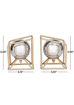 Discount 🎁 Contemporary Stainless Steel Bookends - Set of 2 by Monroe Lane 😍 -Monroe Lane Sales Belk 22663