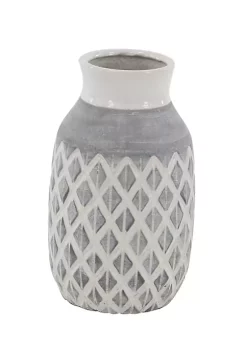 Budget 🎉 Coastal Ceramic Vase by Monroe Lane 🔔 -Monroe Lane Sales Belk 22682
