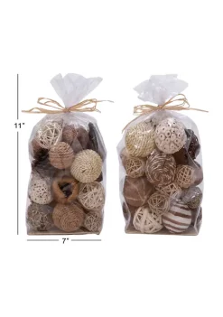 Brand new ✔️ Coastal Dried Plant Orbs & Vase Filler - Set of 2 by Monroe Lane 🔥 -Monroe Lane Sales Belk 22723