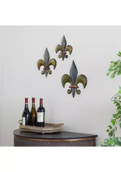 Outlet 👍 Traditional Metal Wall Decor - Set of 3 by Monroe Lane 😀 -Monroe Lane Sales Belk 22731