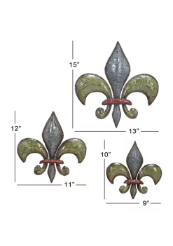 Outlet 👍 Traditional Metal Wall Decor - Set of 3 by Monroe Lane 😀 -Monroe Lane Sales Belk 22734