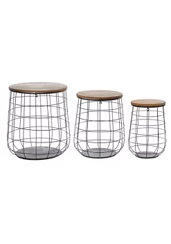 Wholesale 🤩 Farmhouse Metal Storage Basket - Set of 3 by Monroe Lane ✨
