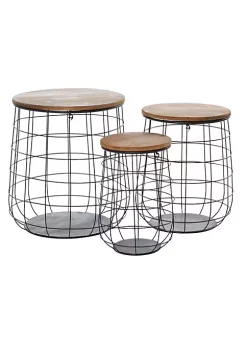 Wholesale 🤩 Farmhouse Metal Storage Basket - Set of 3 by Monroe Lane ✨ -Monroe Lane Sales Belk 22765