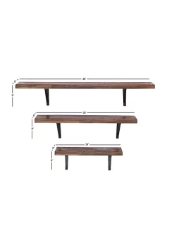 Coupon 🧨 Industrial Wood Wall Shelf - Set of 3 by Monroe Lane 👍 -Monroe Lane Sales Belk 22796