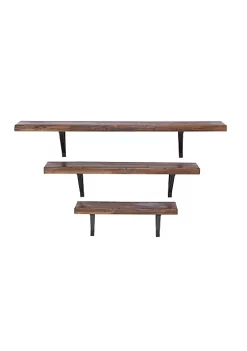 Coupon 🧨 Industrial Wood Wall Shelf - Set of 3 by Monroe Lane 👍 -Monroe Lane Sales Belk 22798