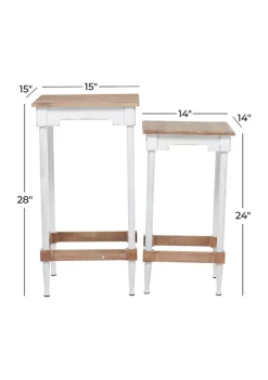 Top 10 🛒 Farmhouse Wood Accent Table - Set of 2 by Monroe Lane ✔️ -Monroe Lane Sales Belk 22811
