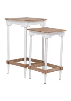 Top 10 🛒 Farmhouse Wood Accent Table - Set of 2 by Monroe Lane ✔️ -Monroe Lane Sales Belk 22813
