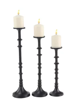 Outlet 🔥 Iron Industrial Candle Holder Set of 3 by Monroe Lane 👍 -Monroe Lane Sales Belk 22820