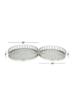 Top 10 🤩 Contemporary Stainless Steel Tray - Set of 2 by Monroe Lane 🔔 -Monroe Lane Sales Belk 22824